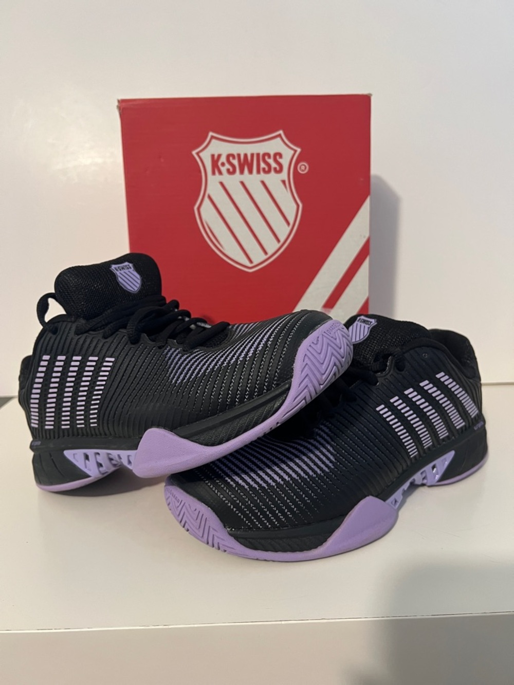 K-Swiss Black and Lavender Women's Athletic Shoes